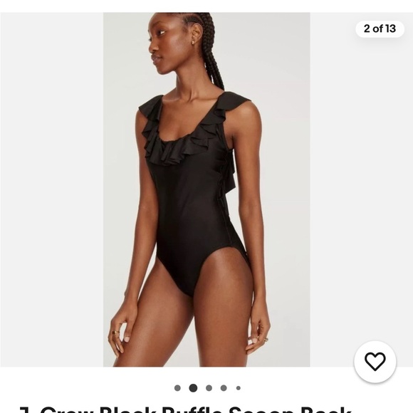 Like new J.crew ruffled one piece black bathing suit - Picture 4 of 6
